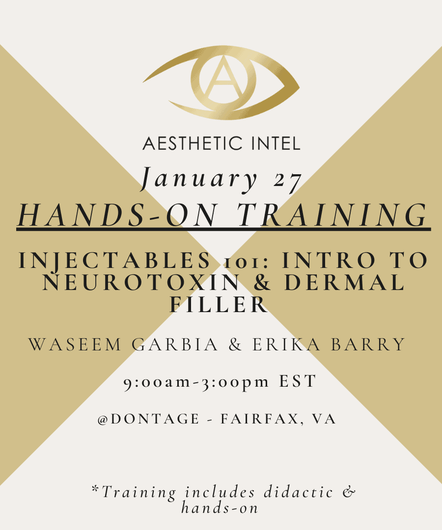 Hands on Training injectables 101 | Aesthetic Intel in Fairfax, VA